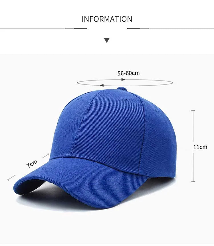 Unisex Cap Casual Plain Baseball Cap Adjustable Snapback Hats For Women Men Hip Hop Cap Street Dad Hat